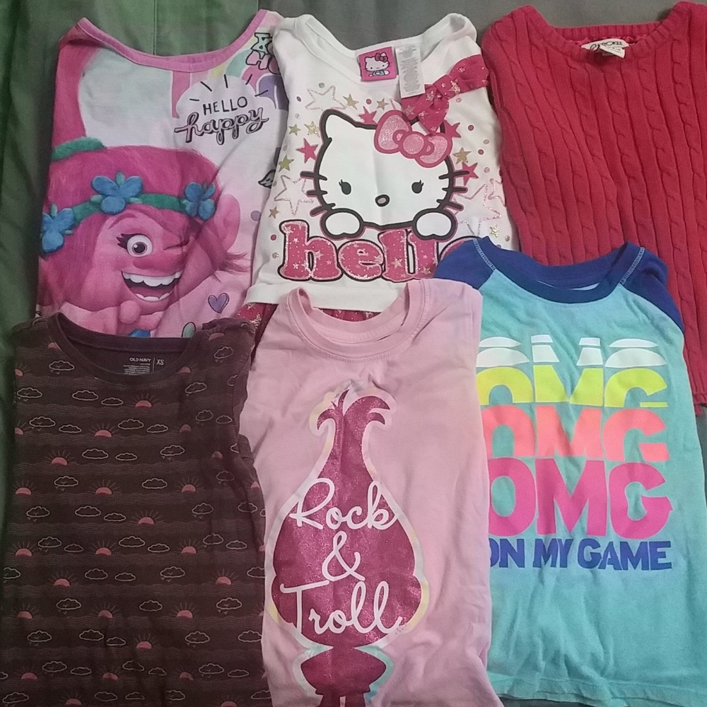 6 girls shirts, varied